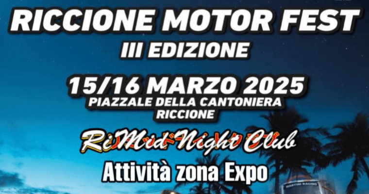 Riccione Motor Fest 2025: motori, spettacolo e beneficenza